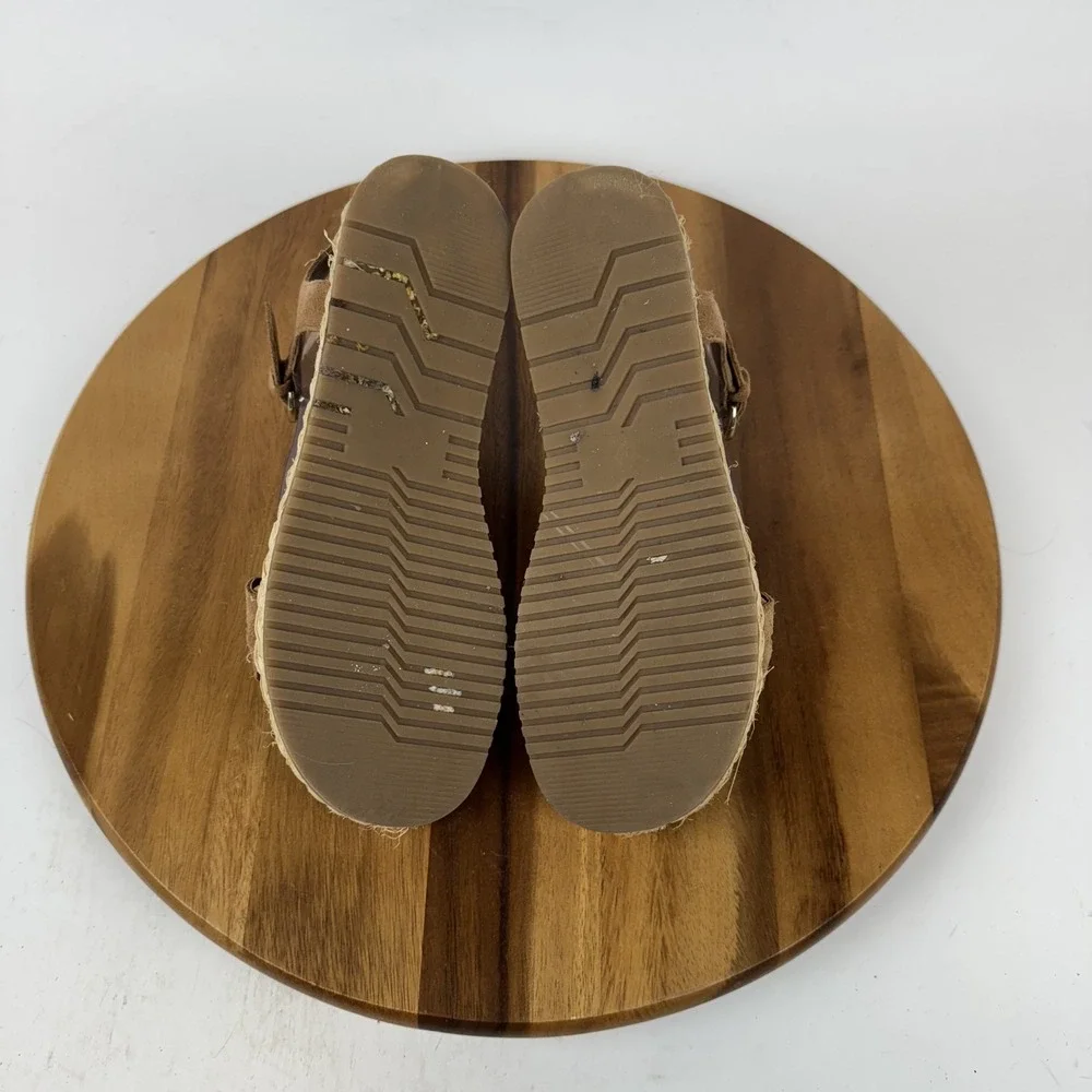 Womens Naturalizer Neila Brown Leather Espadrille Platform Wedge Sandal Size 8.5